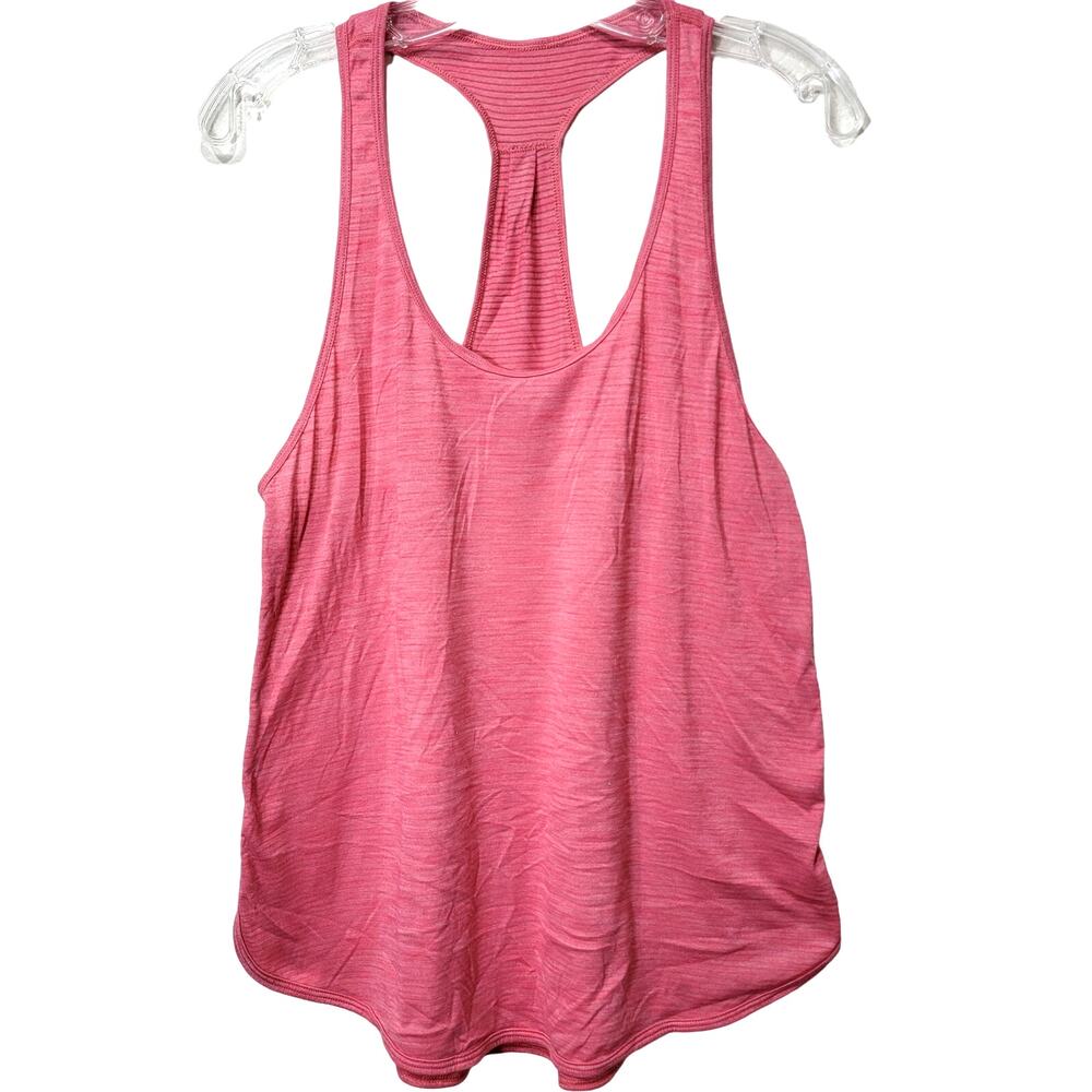 Lululemon Tank Racerback S/M Pink Salmon Small Med Stripe Classic